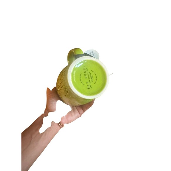 Rae Dunn "100% That Witch" ceramic neon green Halloween Mug - Picture 3 of 3